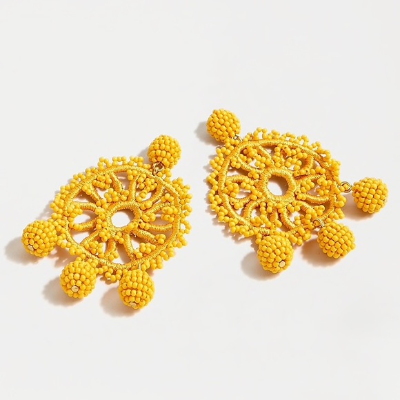 J. Crew Jewelry - JCREW Beaded Crochet Earrings NWT OS Gold